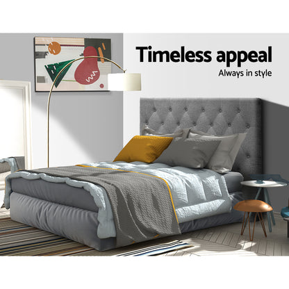 Bed Head Headboard King Single Size Fabric - CAPPI Grey