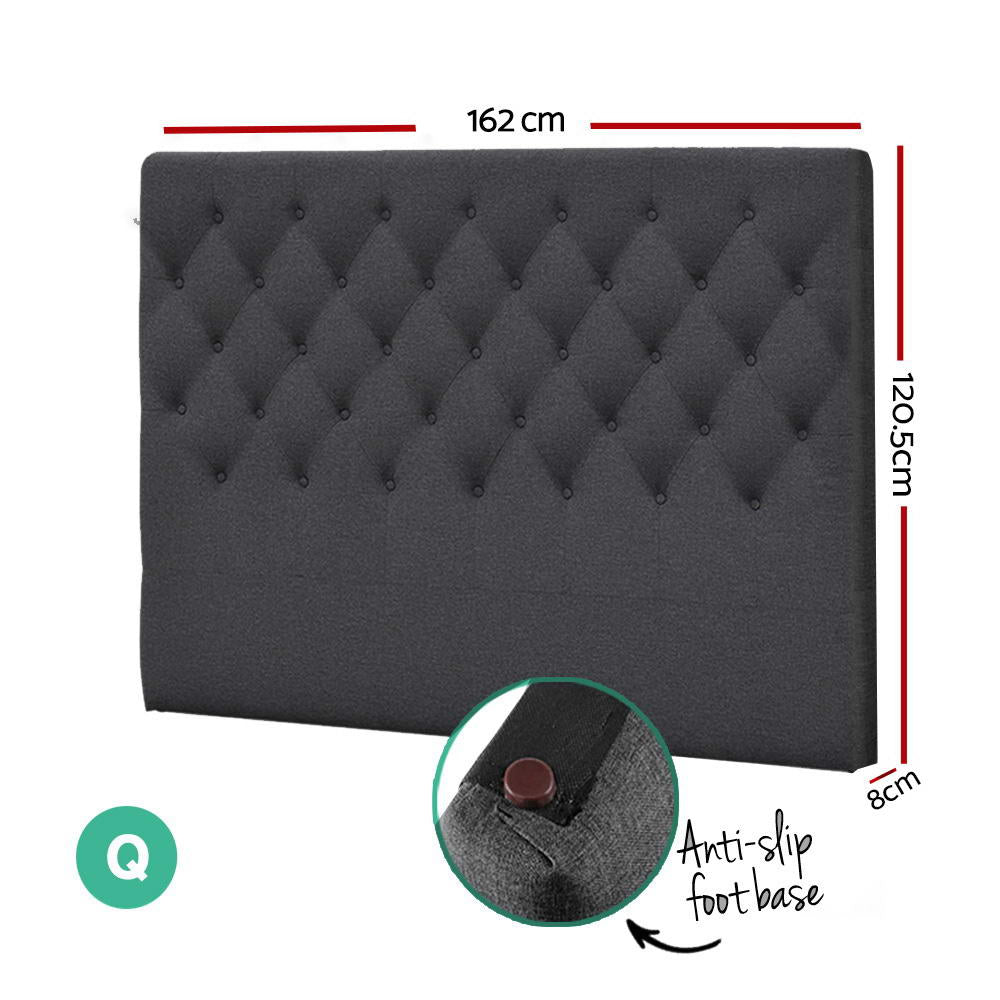 Bed Head Headboard Queen Size Fabric - CAPPI Charcoal