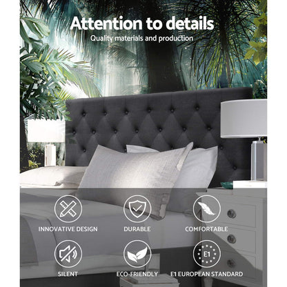Bed Head Headboard Queen Size Fabric - CAPPI Charcoal