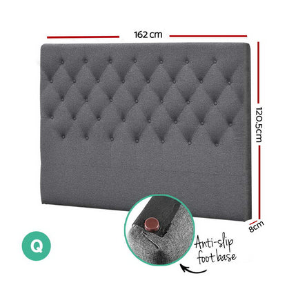Bed Head Headboard Queen Size Fabric - CAPPI Grey