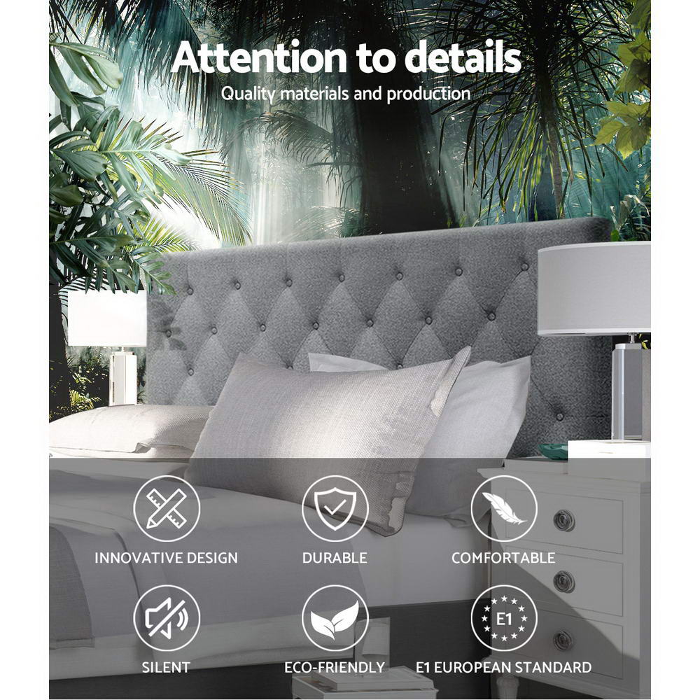 Bed Head Headboard Queen Size Fabric - CAPPI Grey