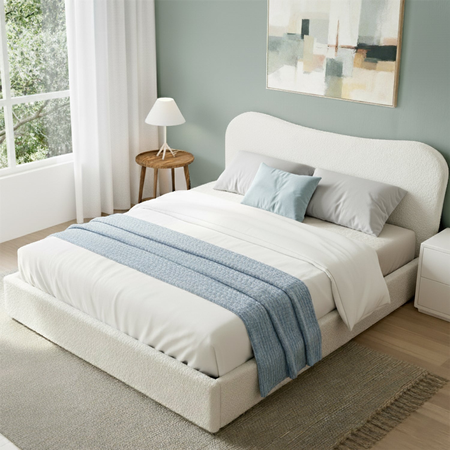 Double Bed Frame With Gaslift Storage Wooden Platform Mattress Base