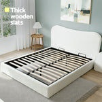 Queen Bed Frame With Gaslift Storage Wooden Platform Mattress Base
