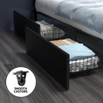 Bed Frame Double/Queen Size Led With 4 Drawers Black Dunn