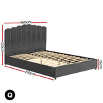 Bed Frame Double/King/Queen Size Velvet Grey