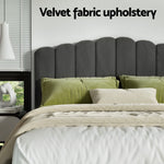 Bed Frame Double/King/Queen Size Velvet Grey