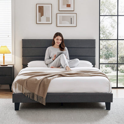 King Bed Frame Charcoal Grey
