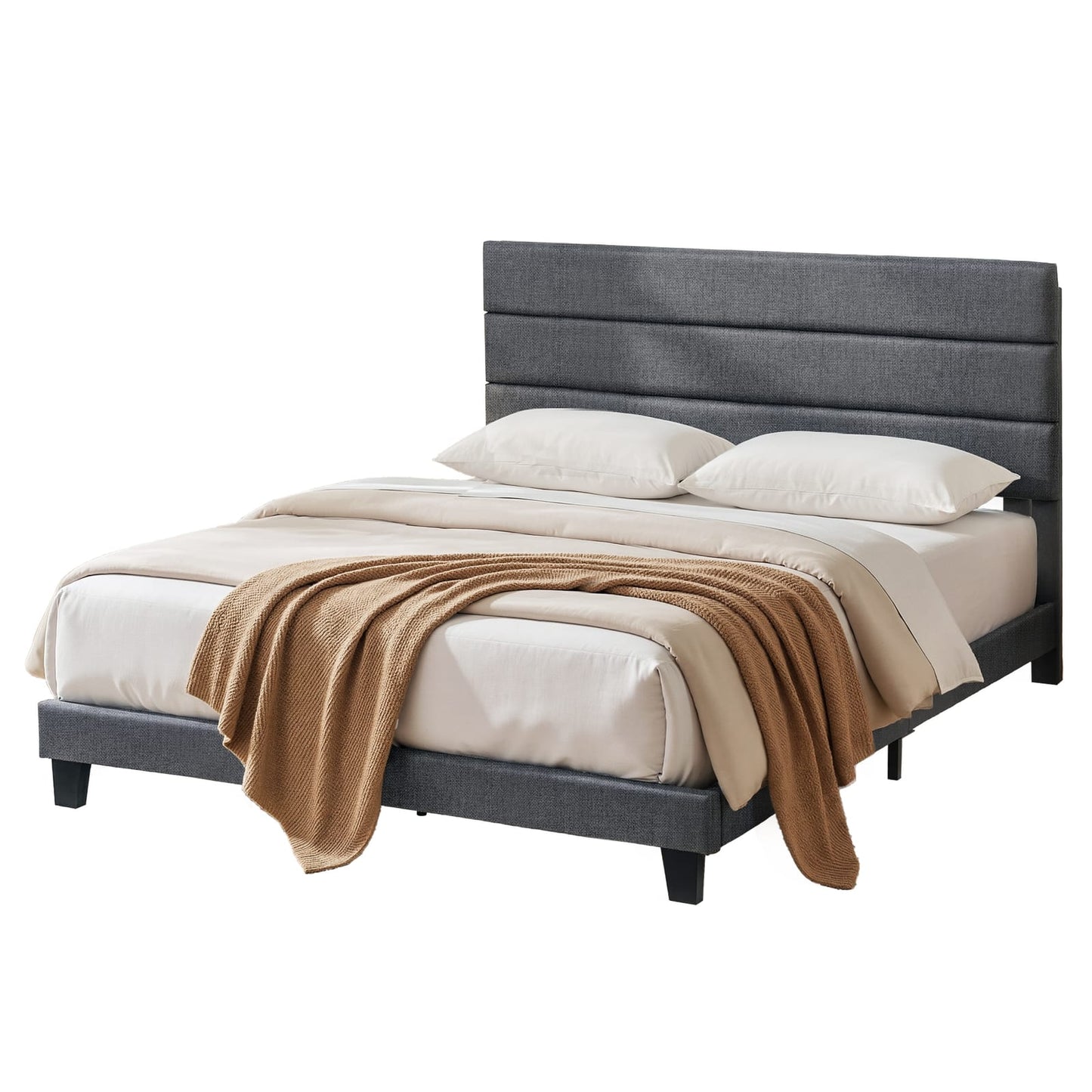 King Bed Frame Charcoal Grey