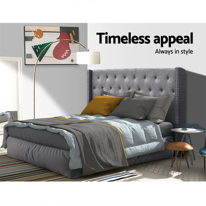 Bed Head Headboard King Size Fabric - LUCA Grey