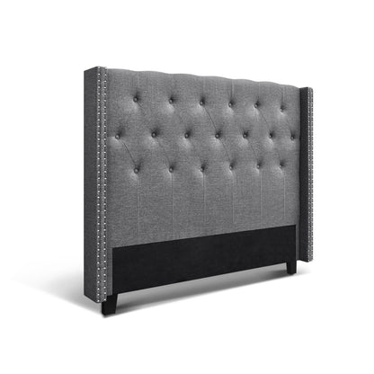 Bed Head Headboard Queen Size Fabric - LUCA Grey