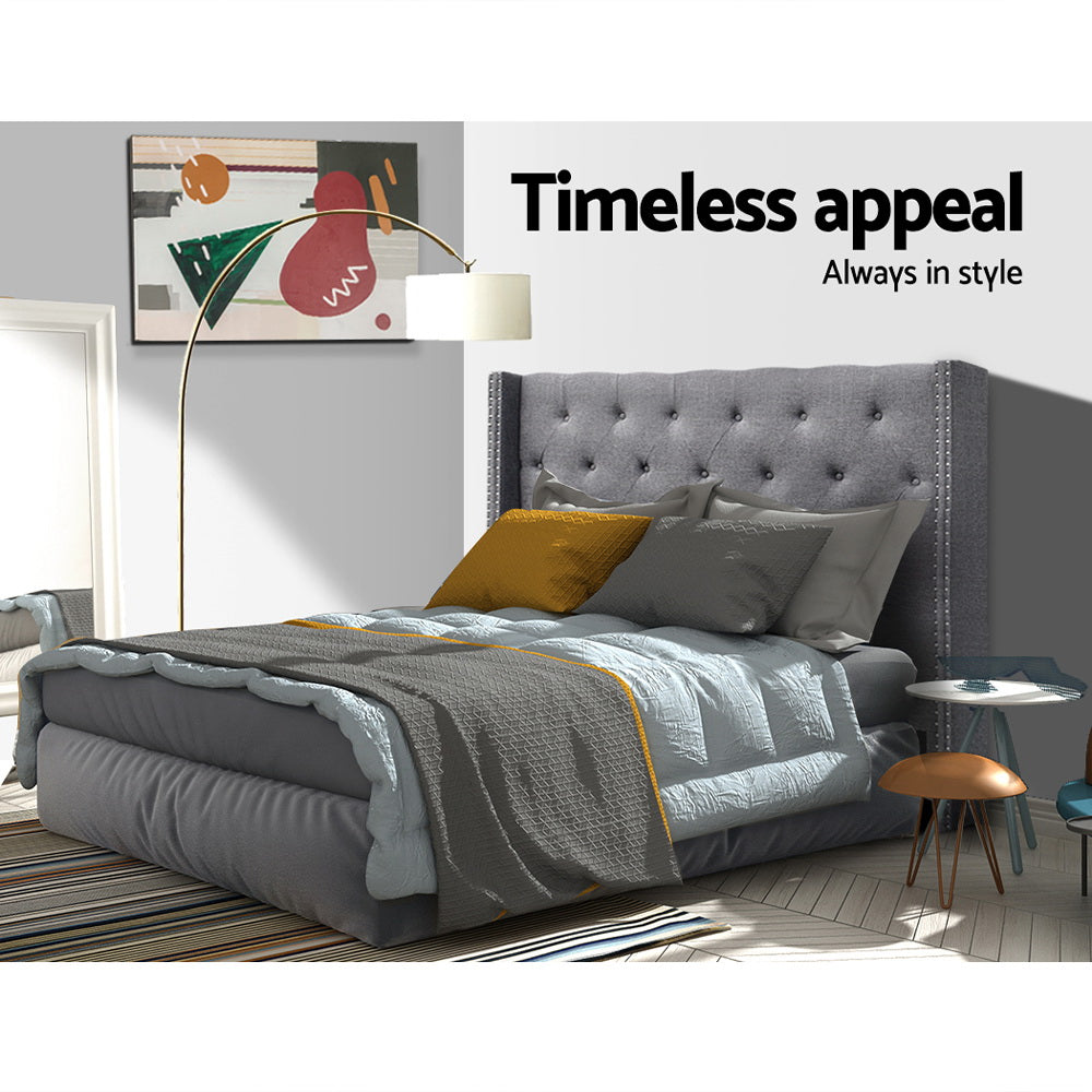 Bed Head Headboard Queen Size Fabric - LUCA Grey