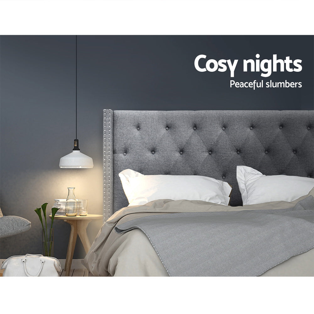 Bed Head Headboard Queen Size Fabric - LUCA Grey