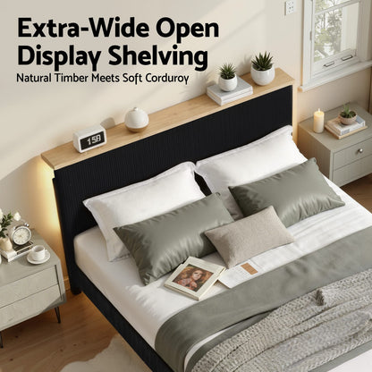 King Bed Frame Adjustable Headboard