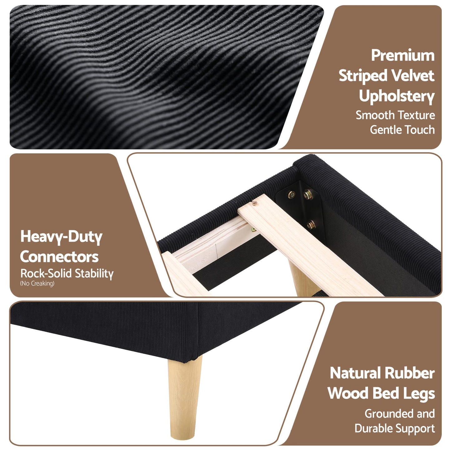 King Bed Frame Adjustable Headboard