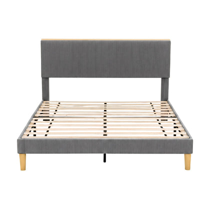 Grey Velvet King Bed Frame