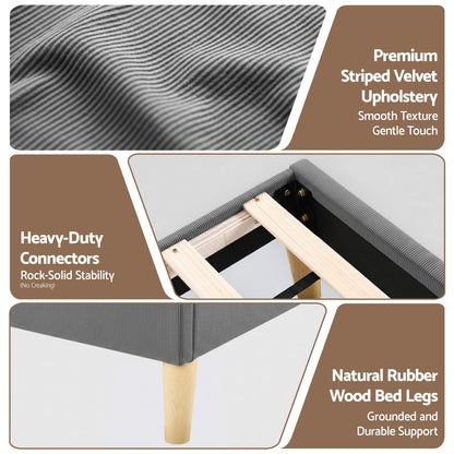 Grey Velvet King Bed Frame