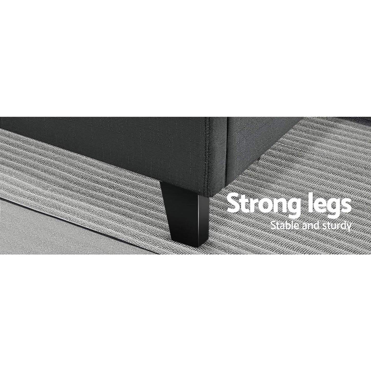 Bed Frame Queen Size Charcoal Tino