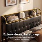 Double Bed Frame Storage Headboard Charging Station | HomeAn