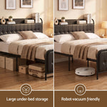 Double Bed Frame Storage Headboard Charging Station | HomeAn