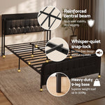 Double Bed Frame Storage Headboard Charging Station | HomeAn