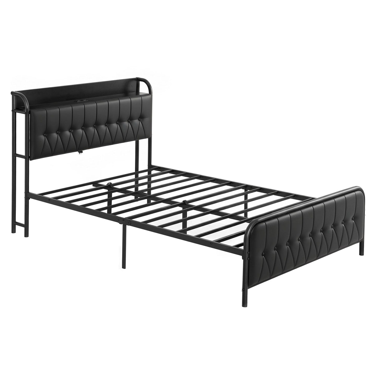Double Bed Frame Storage Headboard Charging Station | HomeAndLiving - 10