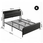 King Bed Frame Storage Headboard Charging Station | HomeAndL