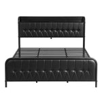 King Bed Frame Storage Headboard Charging Station | HomeAndL
