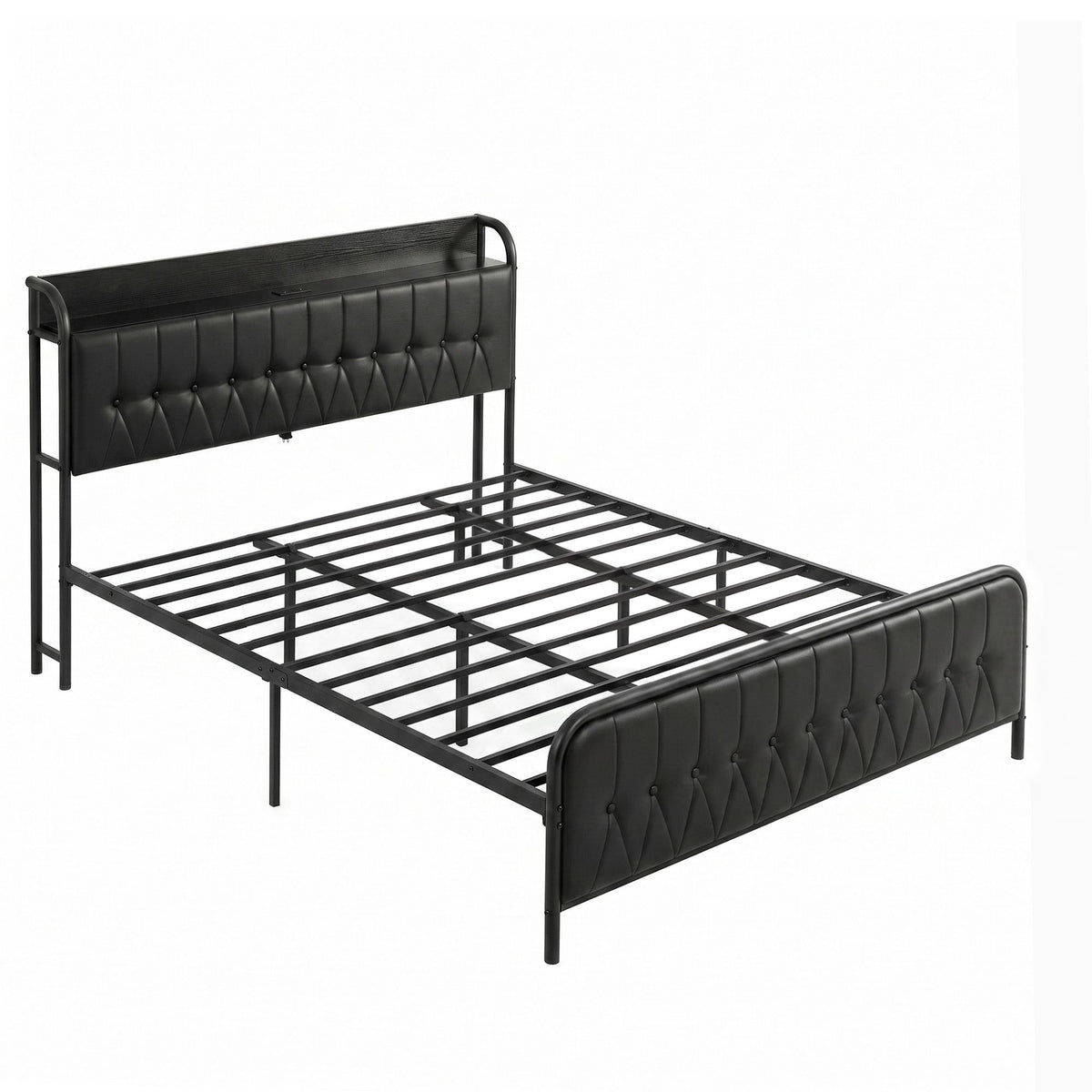 King Bed Frame Storage Headboard Charging Station | HomeAndLiving - 10