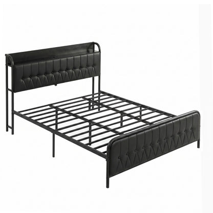 King Bed Frame Storage Headboard Charging Station | HomeAndLiving - 10