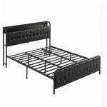 King Bed Frame Storage Headboard Charging Station | HomeAndL