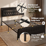 Queen Bed Frame Storage Headboard USB Charging | HomeAndLivi