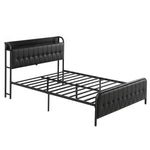 Queen Bed Frame Storage Headboard USB Charging | HomeAndLivi