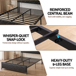 Double Bed Frame LED Lights USB Charging | HomeAndLiving