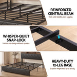 King Bed Frame LED Lights Storage Headboard | HomeAndLiving