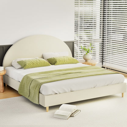 Double/Queen/Single/King Bed Frame Arched-Cream