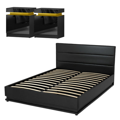 Queen Bed Frame With LED Lighting 203x153cm