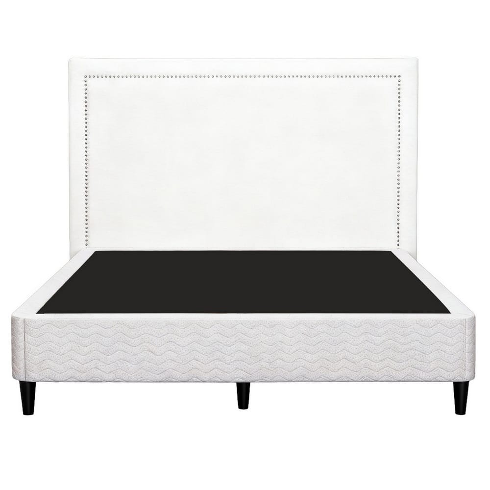 Queen Bed Frame Grey Fabric 151x200cm