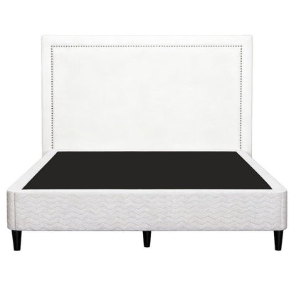 Queen Bed Frame Grey Fabric 151x200cm