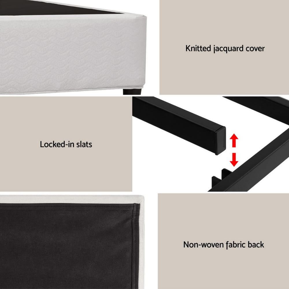 Queen Bed Frame Grey Fabric 151x200cm
