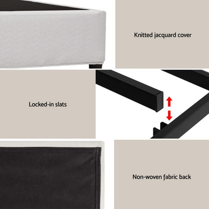 Queen Bed Frame Grey Fabric 151x200cm