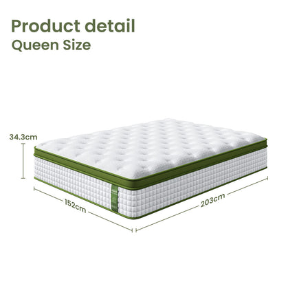 Queen Bed Frame Mattress Set 222.5x165x104cm