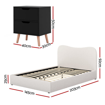 Double Bed Frame Beige 203x145x92cm