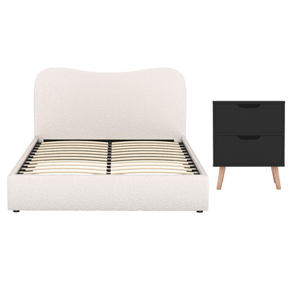 Double Bed Frame Beige 203x145x92cm