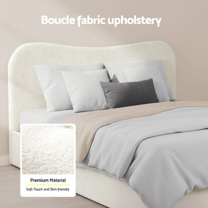 Double Bed Frame Beige 203x145x92cm