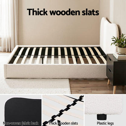 Double Bed Frame Beige 203x145x92cm