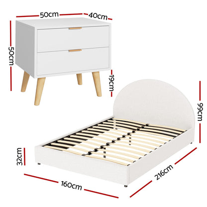 Queen Bed Frame Storage Base 216x160x99cm