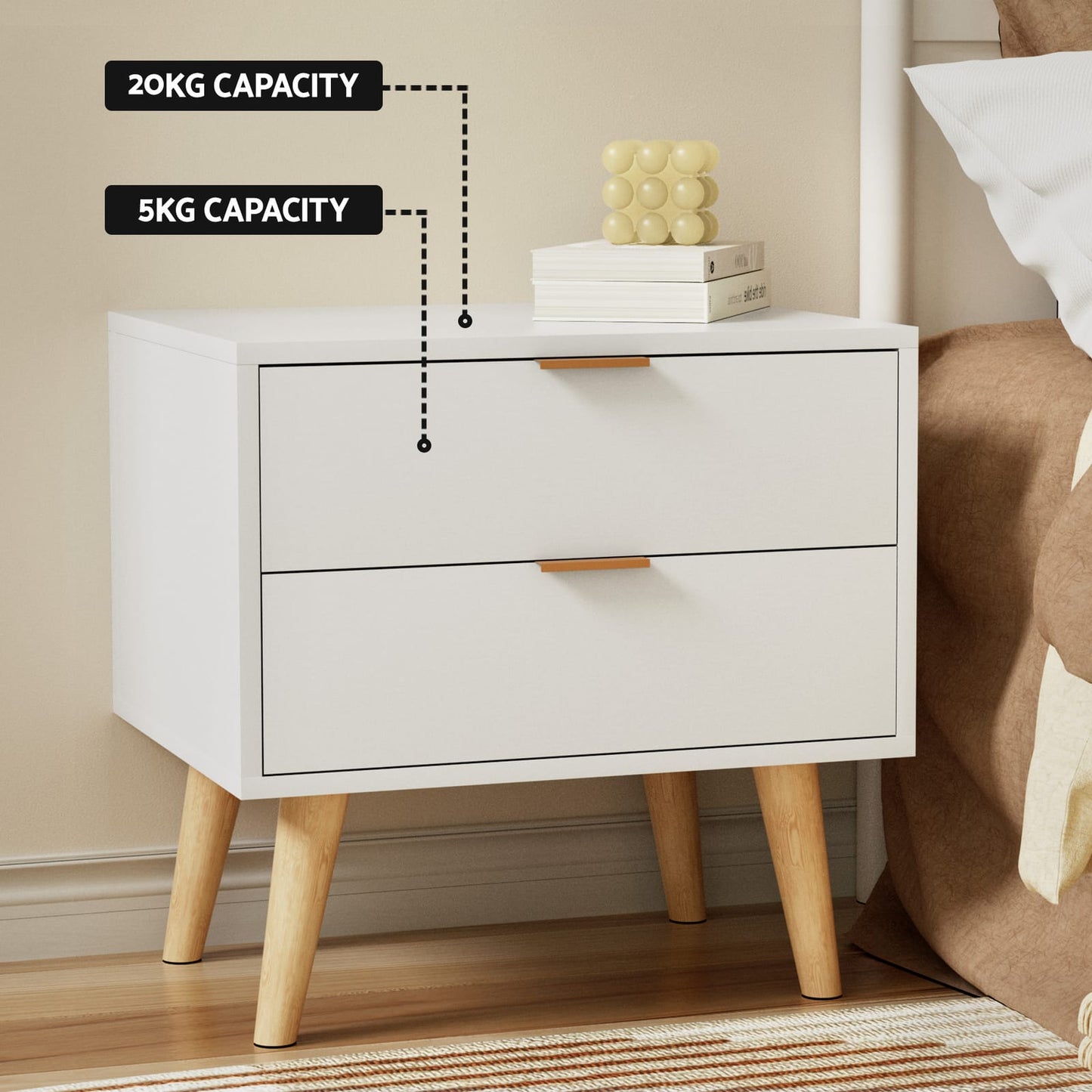 Queen Bed Frame Storage Base 216x160x99cm