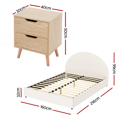 Queen Bed Frame Storage 216x160x99cm