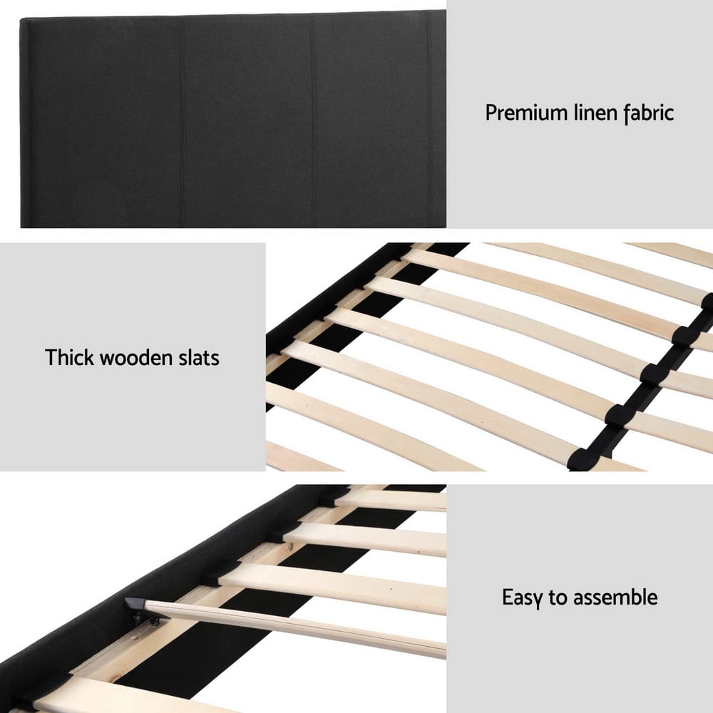 Charcoal bed frame 190x138cm