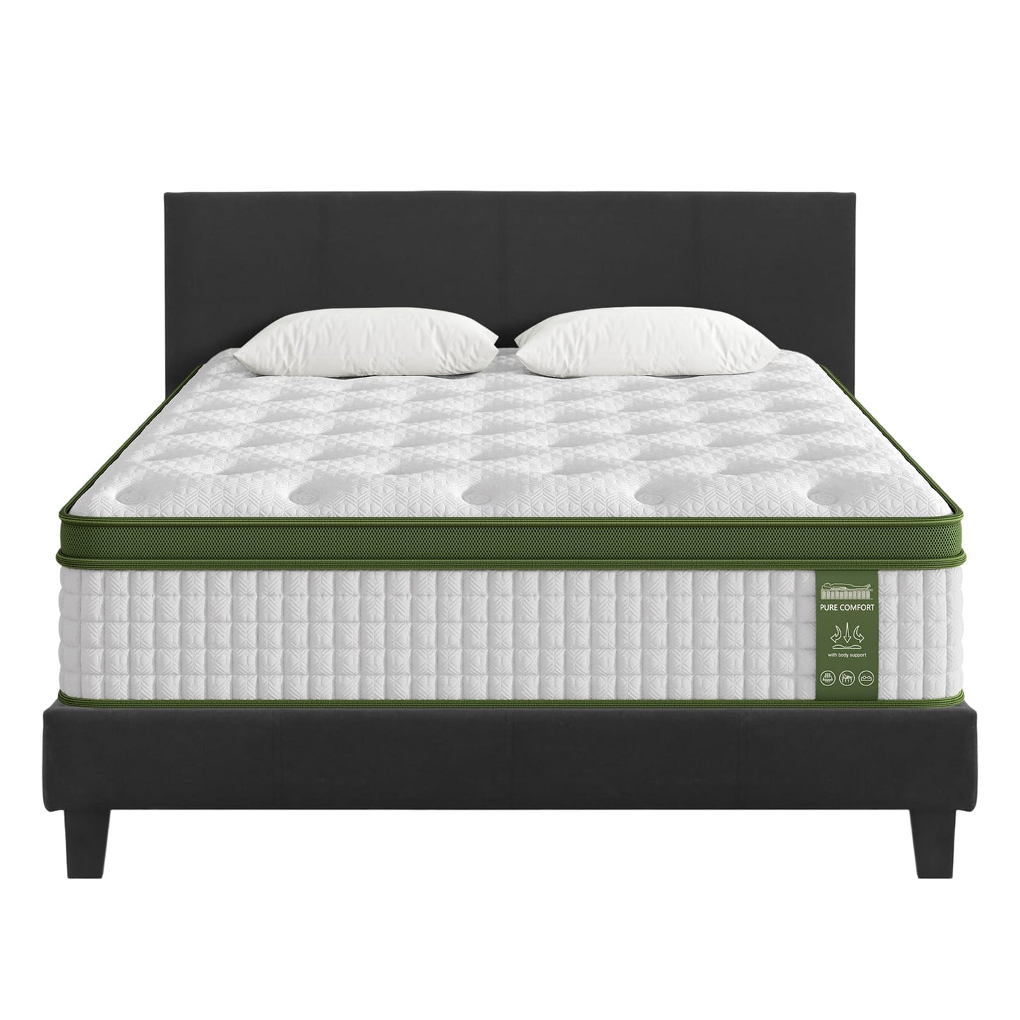 Charcoal bed frame 190x138cm, view 8
